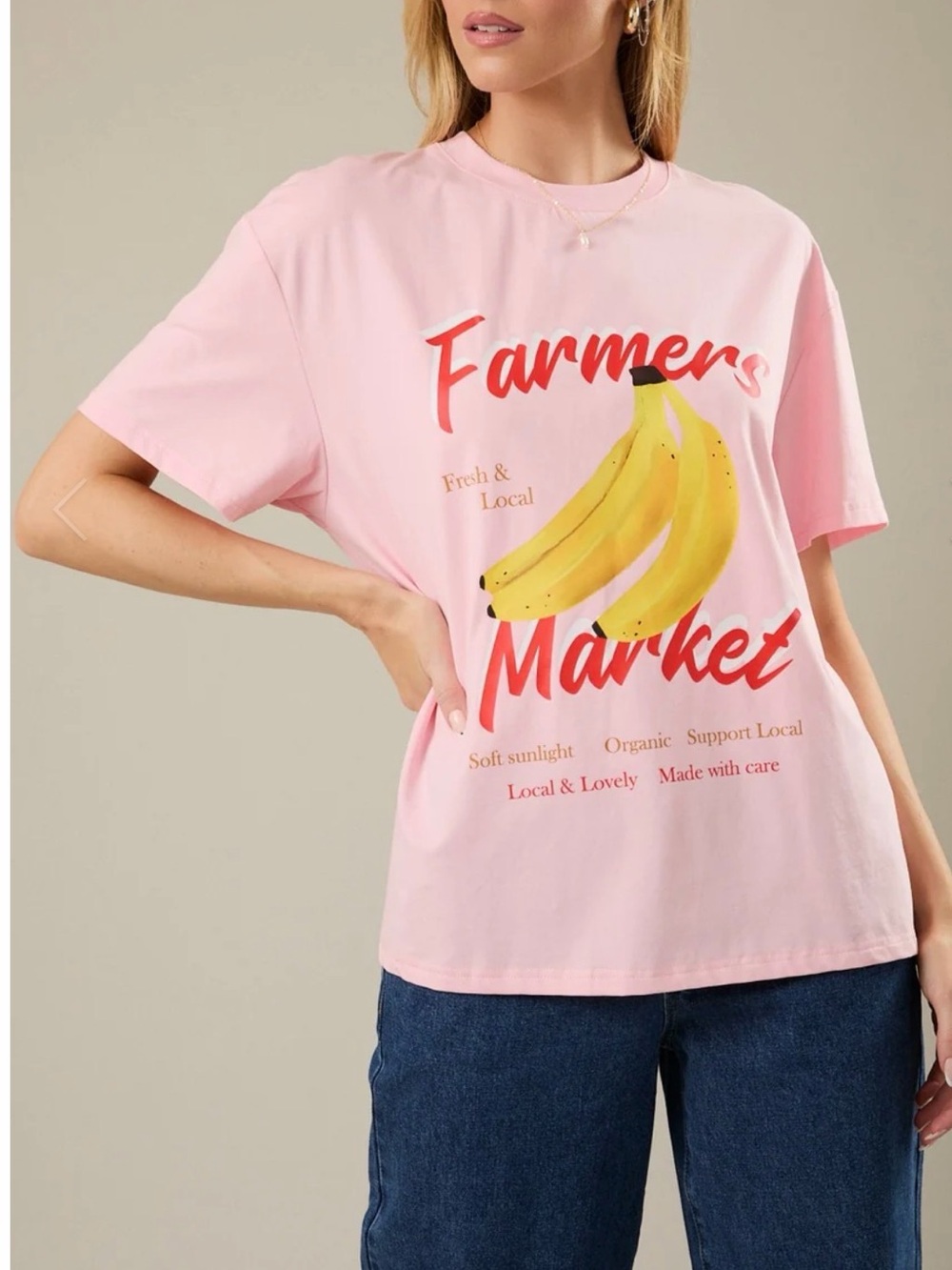 Sunday Edition Farmers Market Bananas Graphic Tee Crewneck Oversized Boutique